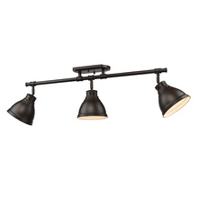  3602-3SF RBZ-RBZ - Duncan 3 Light Semi-Flush - Track Light in Rubbed Bronze with Rubbed Bronze Shades